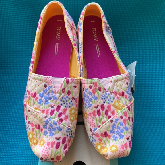 TOMS Alpargata Parfait Pink Repreve Flower Fields Quilted Knit - Picture 10 of 13